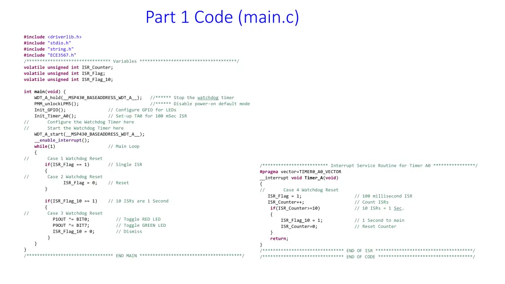 part 1 code main c