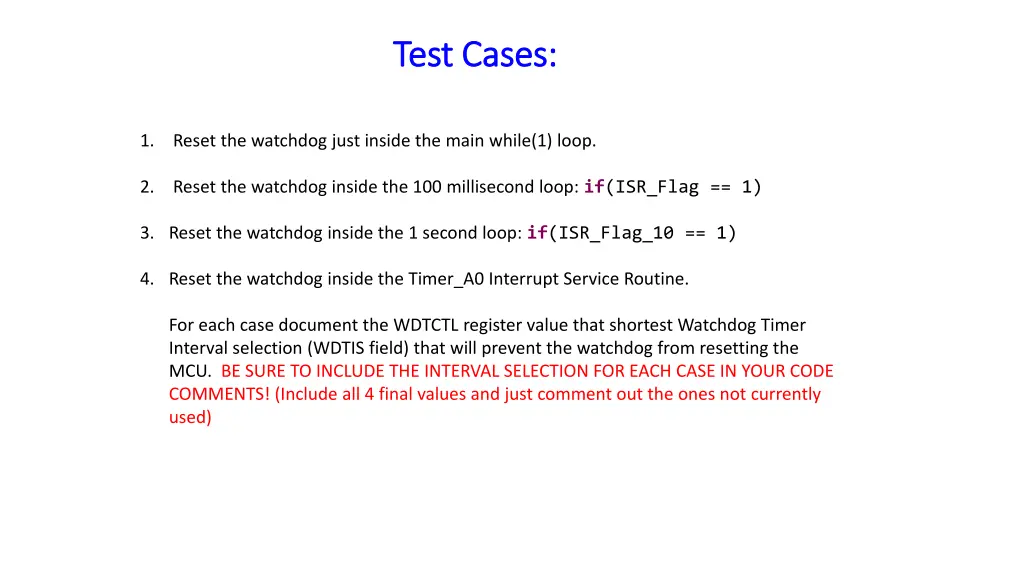 test cases test cases