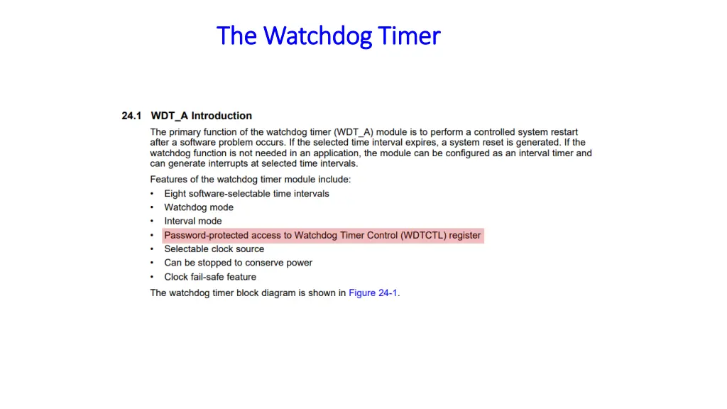 the watchdog timer the watchdog timer