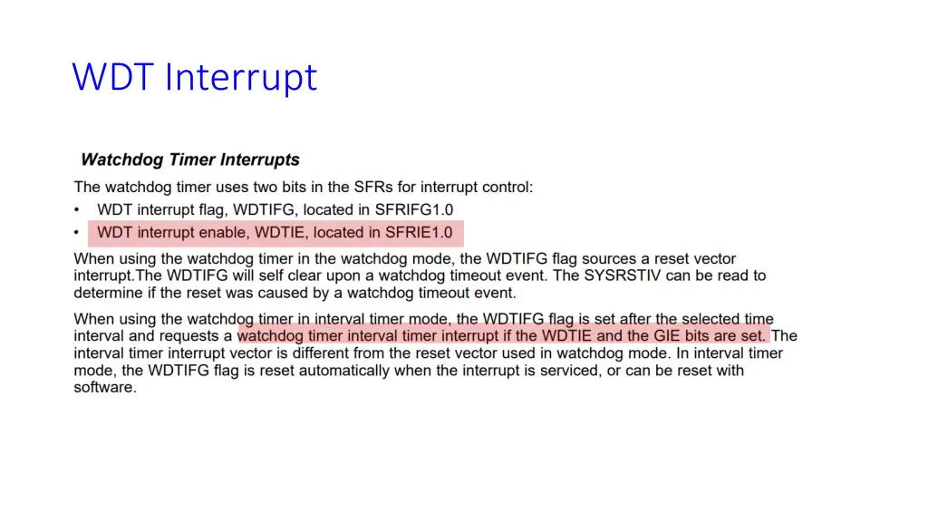 wdt interrupt