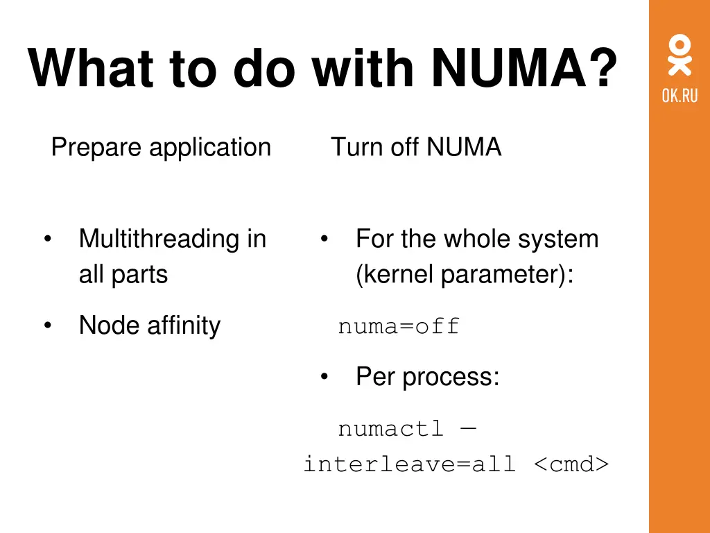 what to do with numa