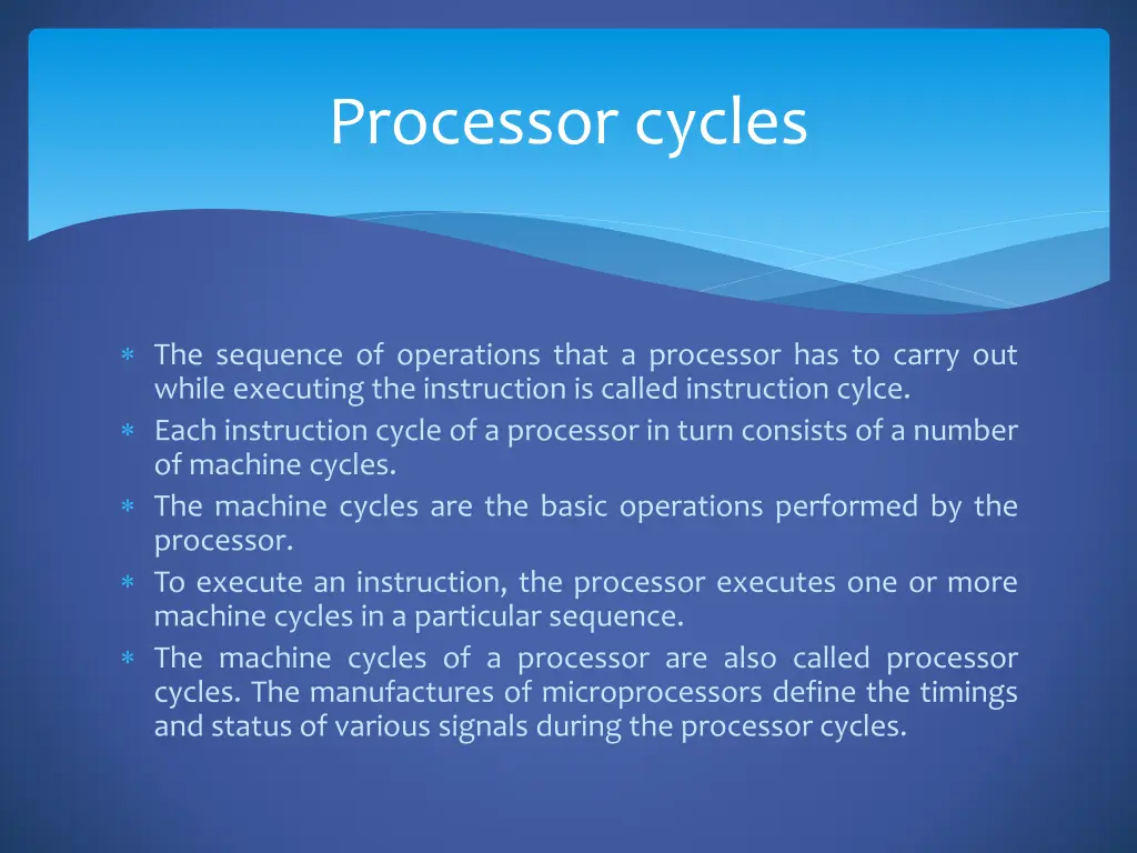 processor cycles