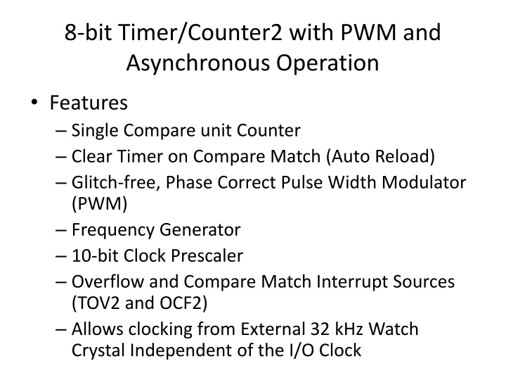 8 bit timer counter2 with pwm and asynchronous