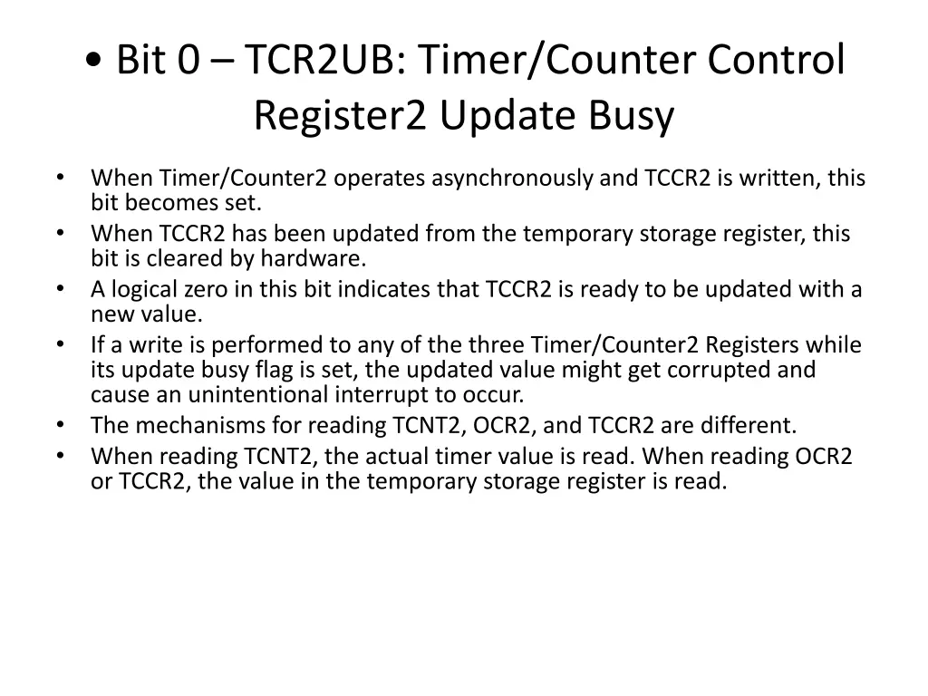 bit 0 tcr2ub timer counter control register2