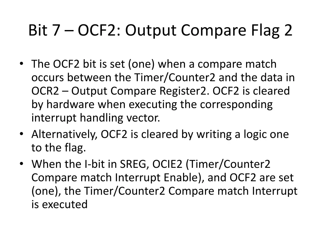 bit 7 ocf2 output compare flag 2