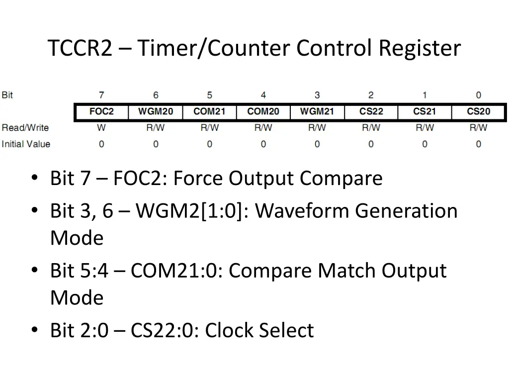 tccr2 timer counter control register