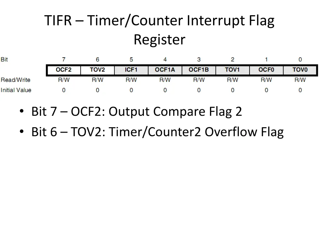 tifr timer counter interrupt flag register