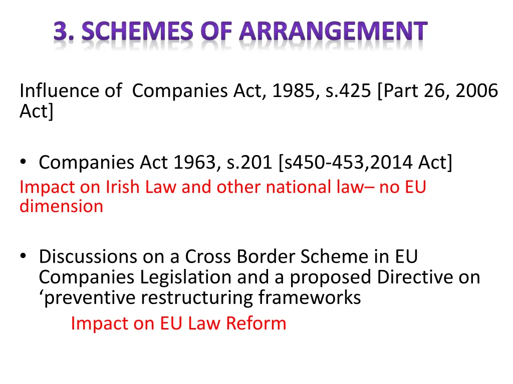 3 schemes of arrangement