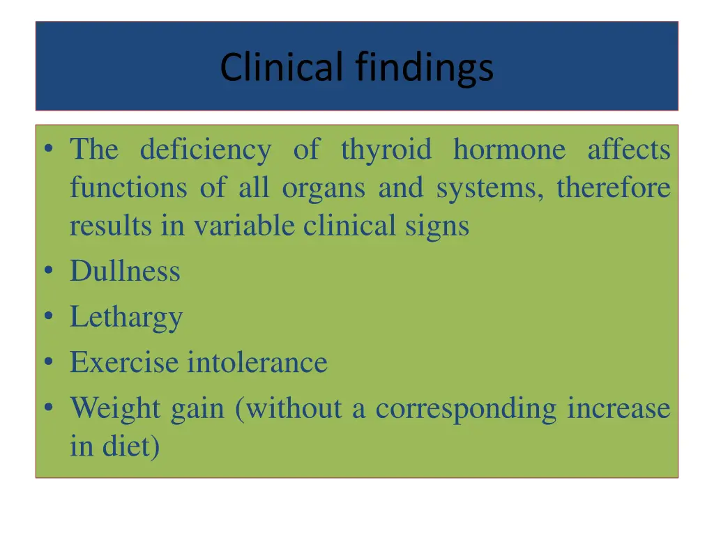 clinical findings