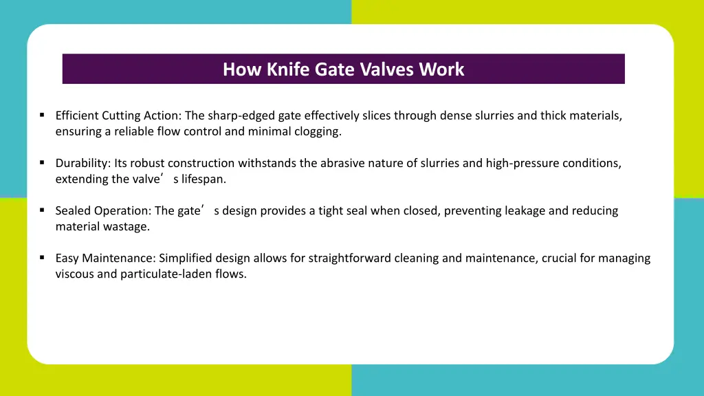 how knife gate valves work