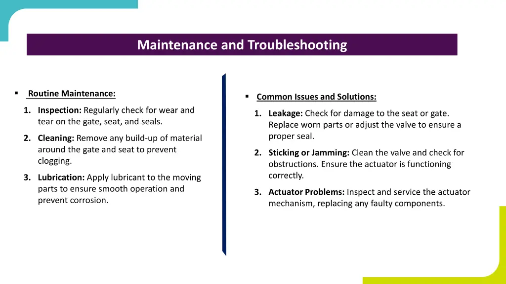 maintenance and troubleshooting