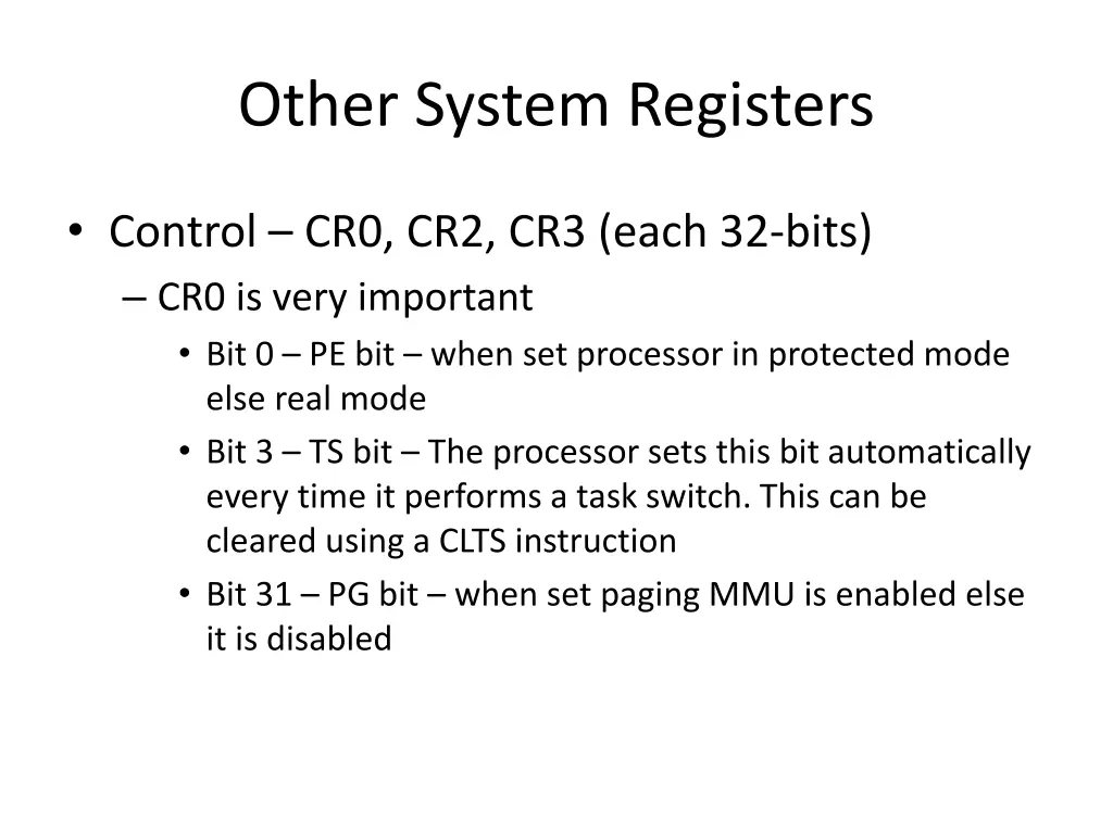 other system registers