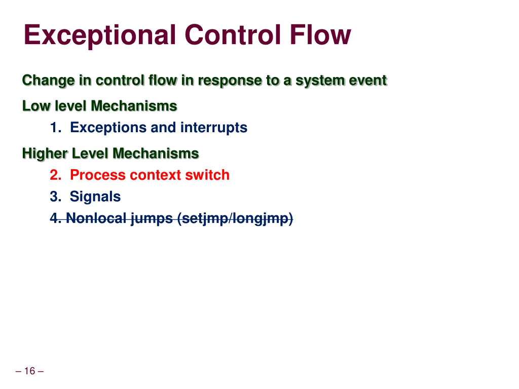 exceptional control flow 1