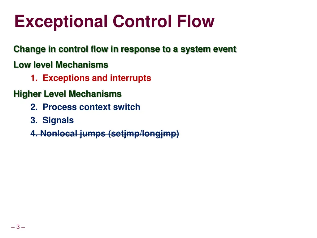 exceptional control flow