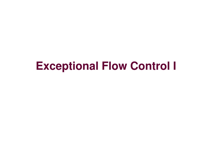 exceptional flow control i