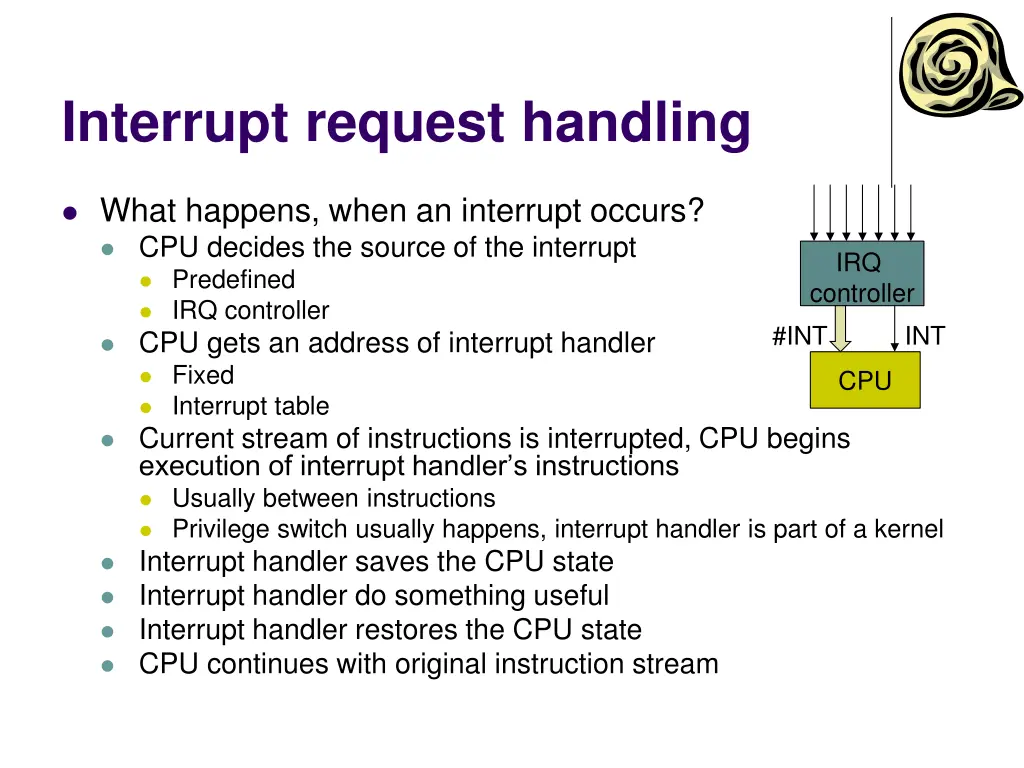 interrupt request handling