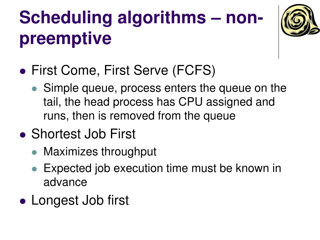 scheduling algorithms non preemptive