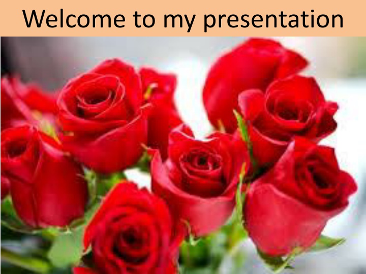 welcome to my presentation