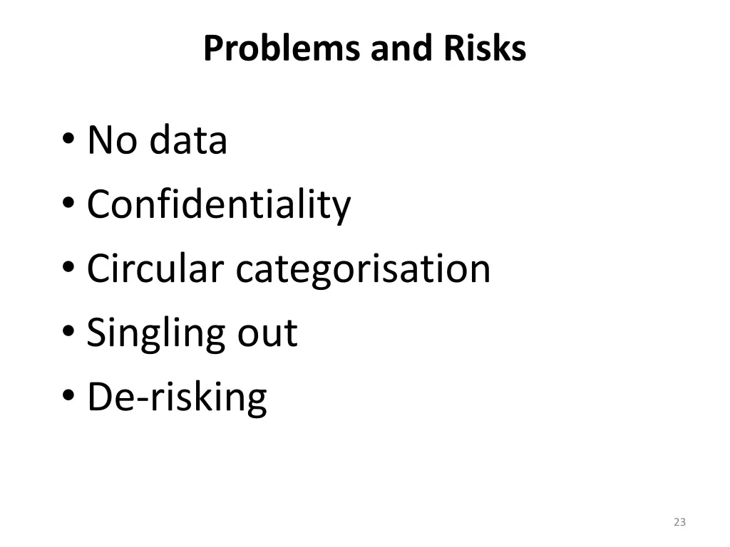 problems and risks