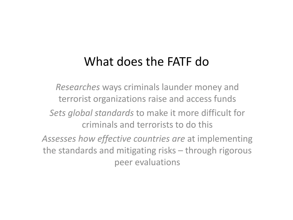 what does the fatf do