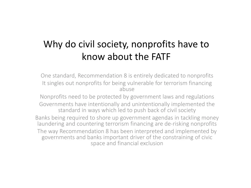 why do civil society nonprofits have to know