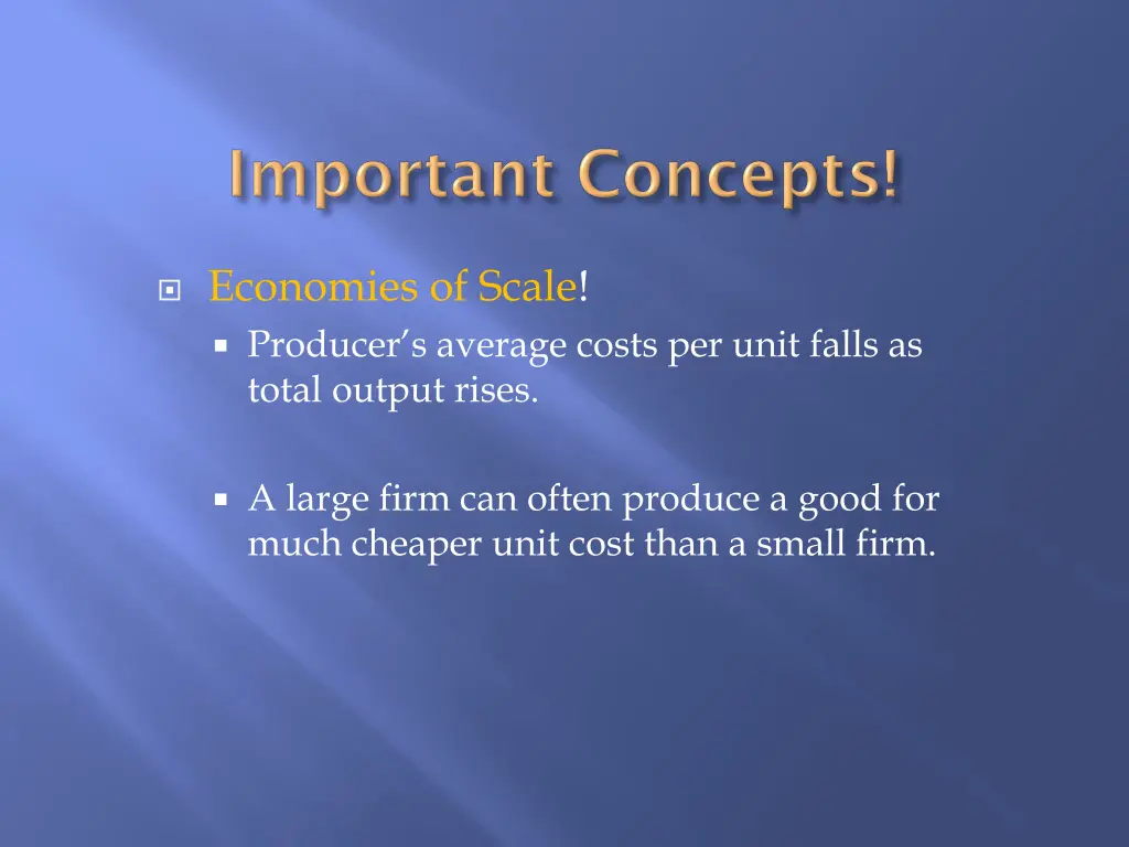 economies of scale producer s average costs