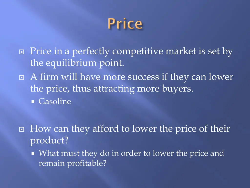 price in a perfectly competitive market