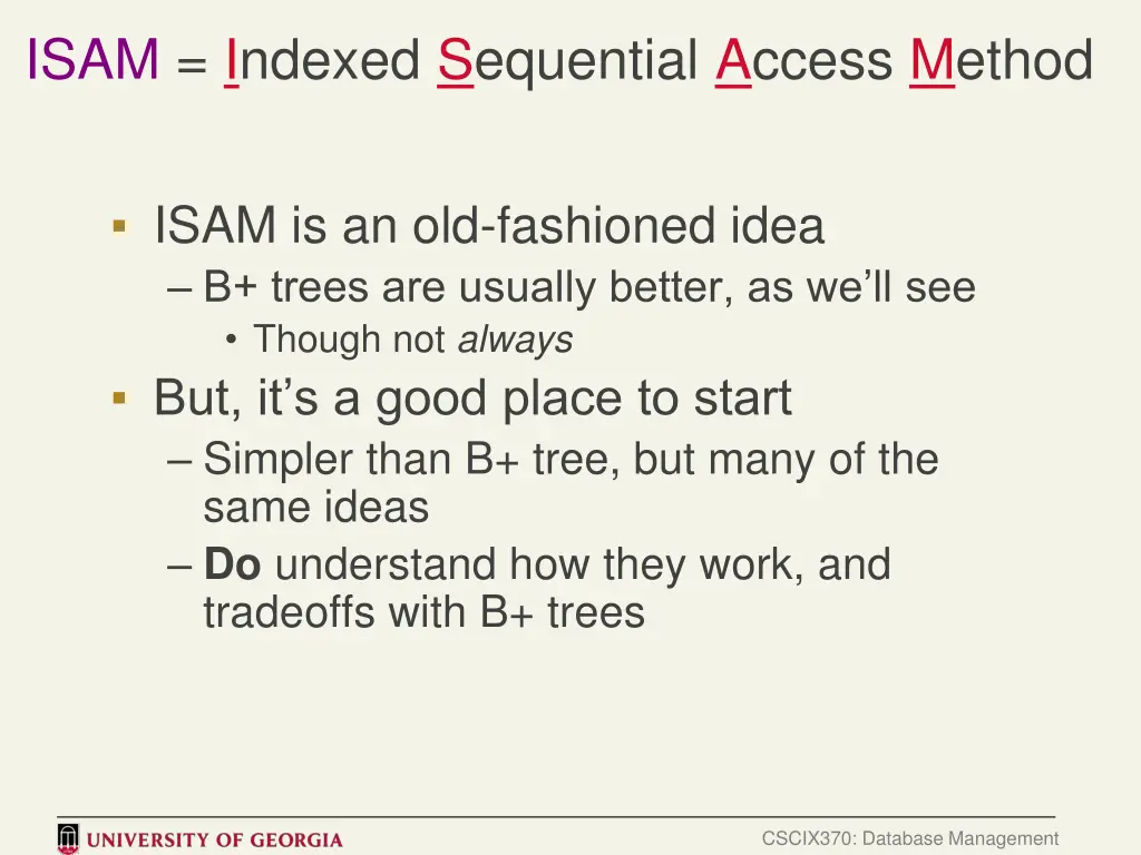 isam indexed sequential access method