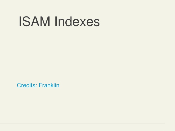 isam indexes