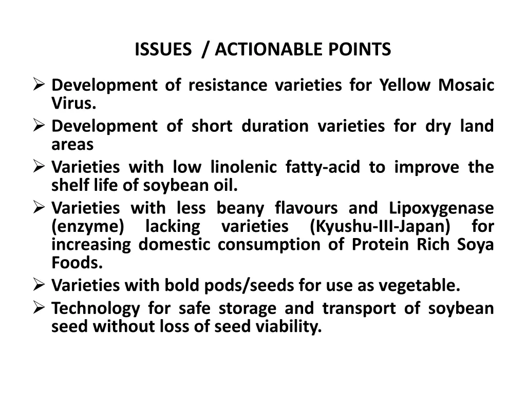 issues actionable points