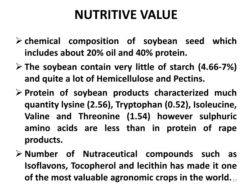 nutritive value