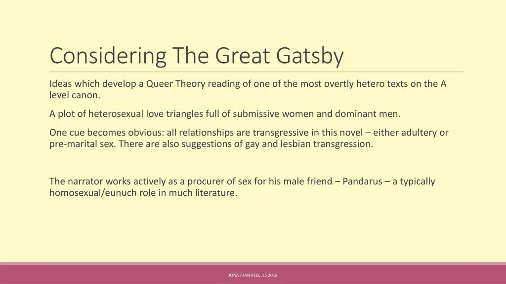 considering the great gatsby