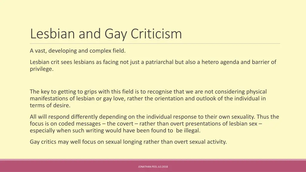 lesbian and gay criticism