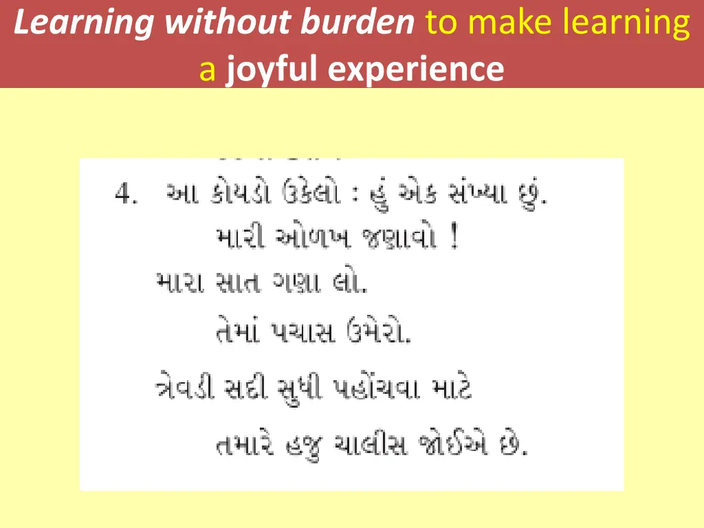 learning without burden to make learning a joyful