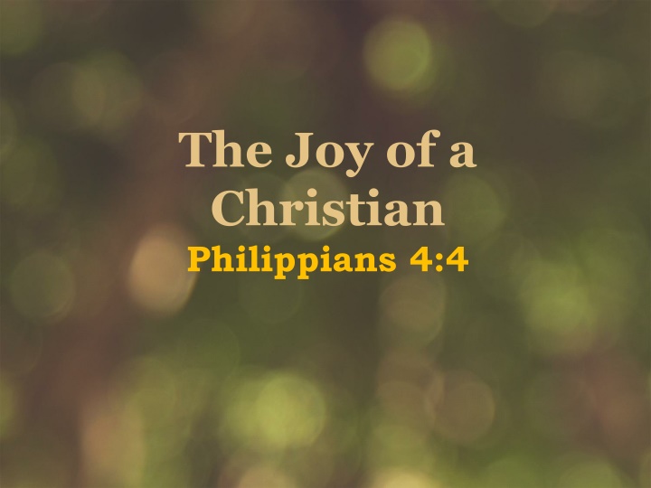 the joy of a christian philippians 4 4