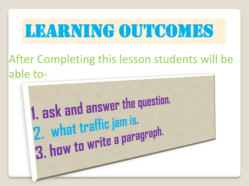 learning outcomes learning outcomes