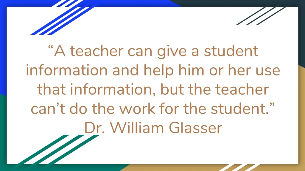 a teacher can give a student information and help