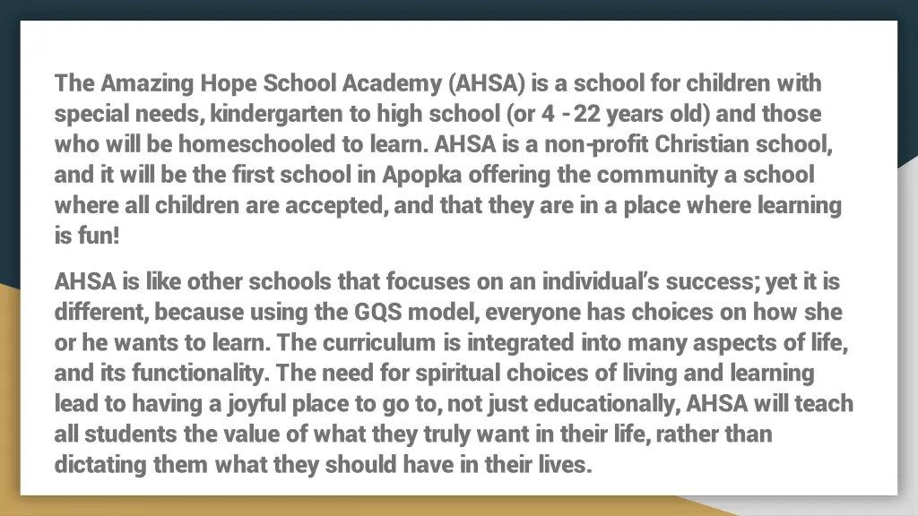 the amazing hope school academy ahsa is a school