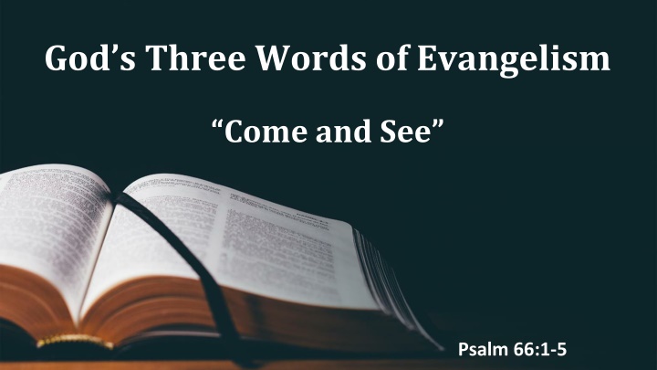 god s three words of evangelism