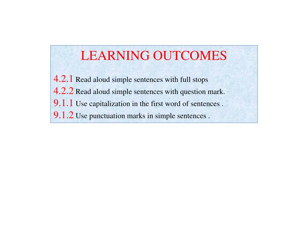 learning outcomes