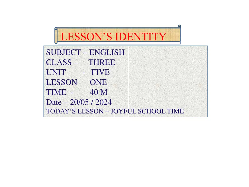 lesson s identity