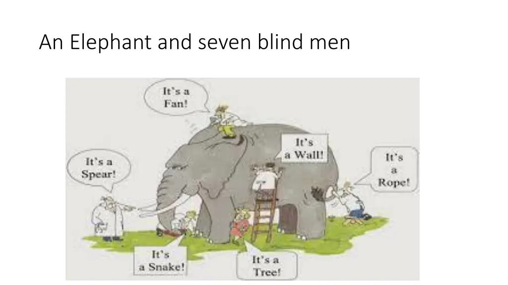 an elephant and seven blind men