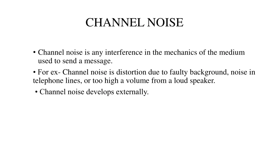 channel noise