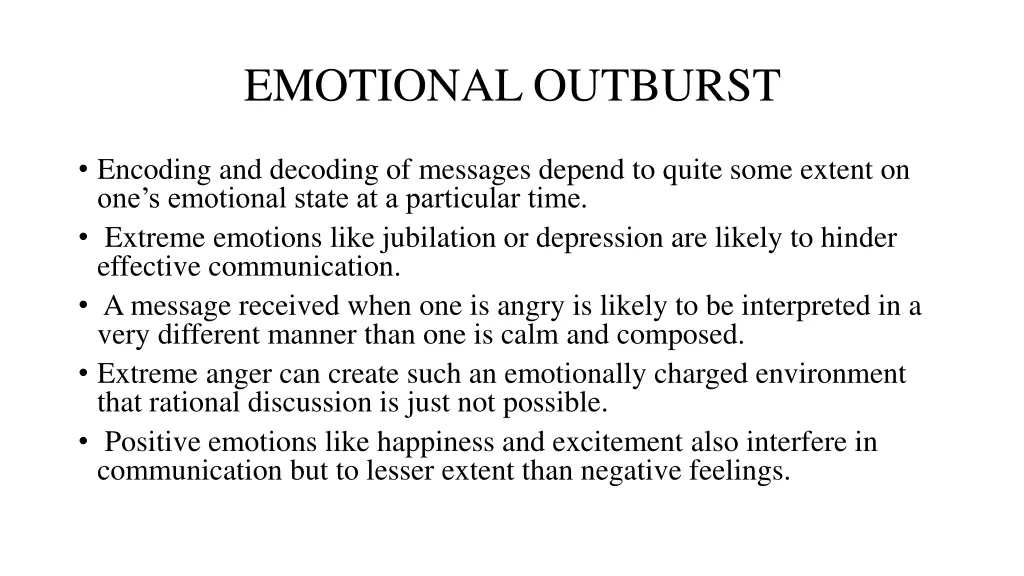 emotional outburst