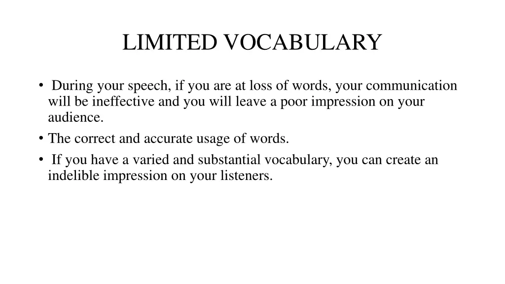 limited vocabulary