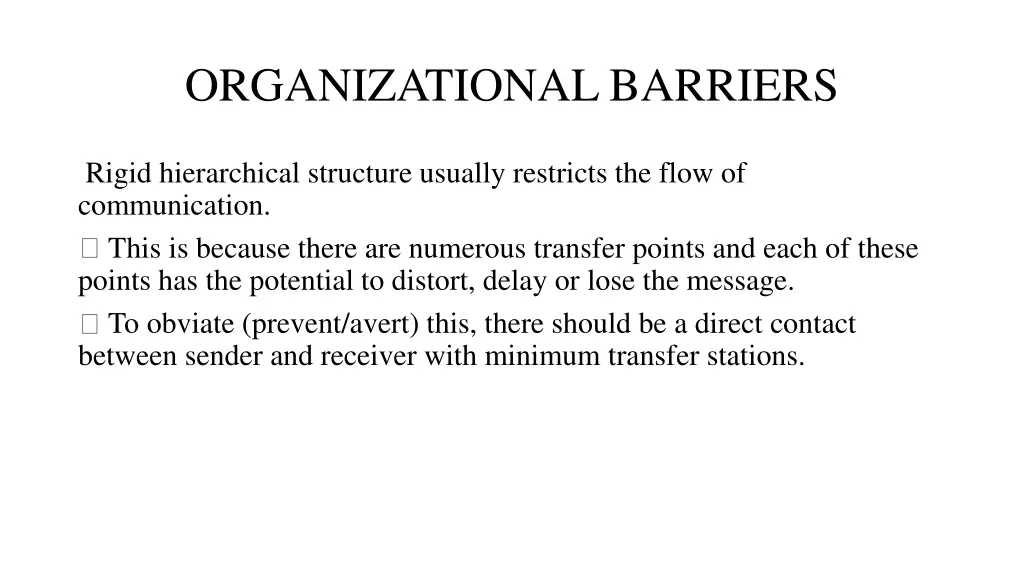 organizational barriers