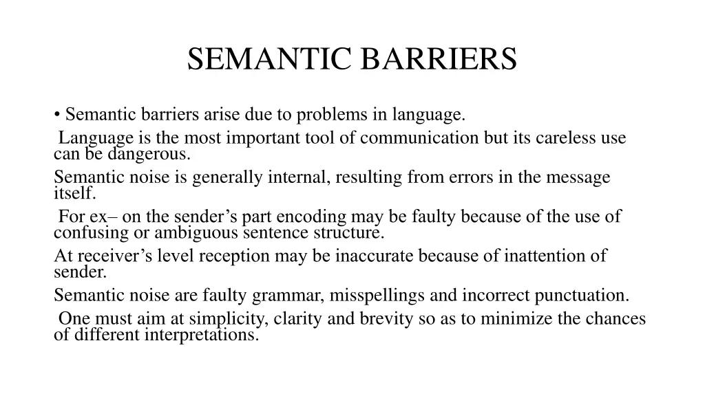 semantic barriers