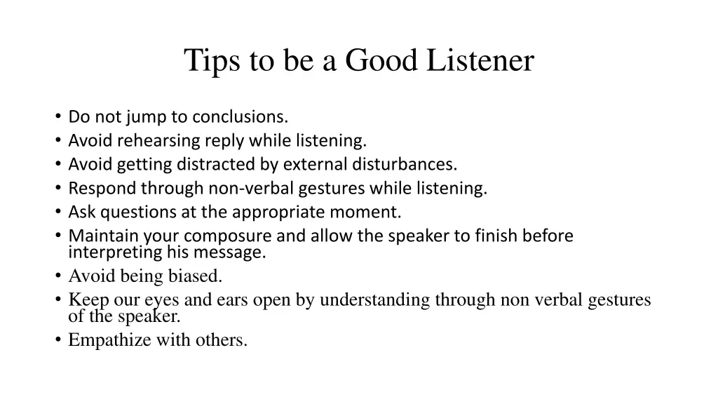 tips to be a good listener