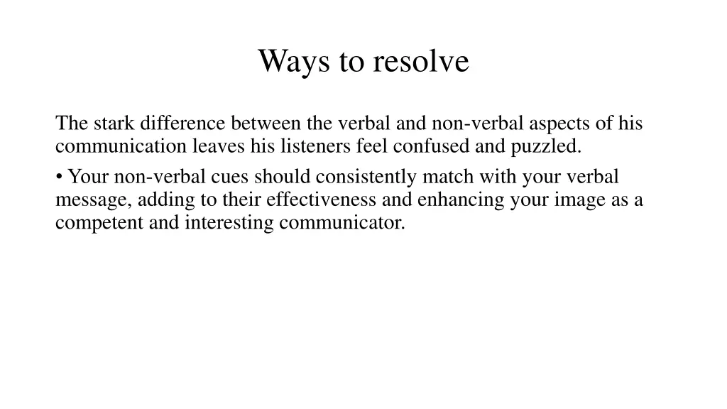 ways to resolve