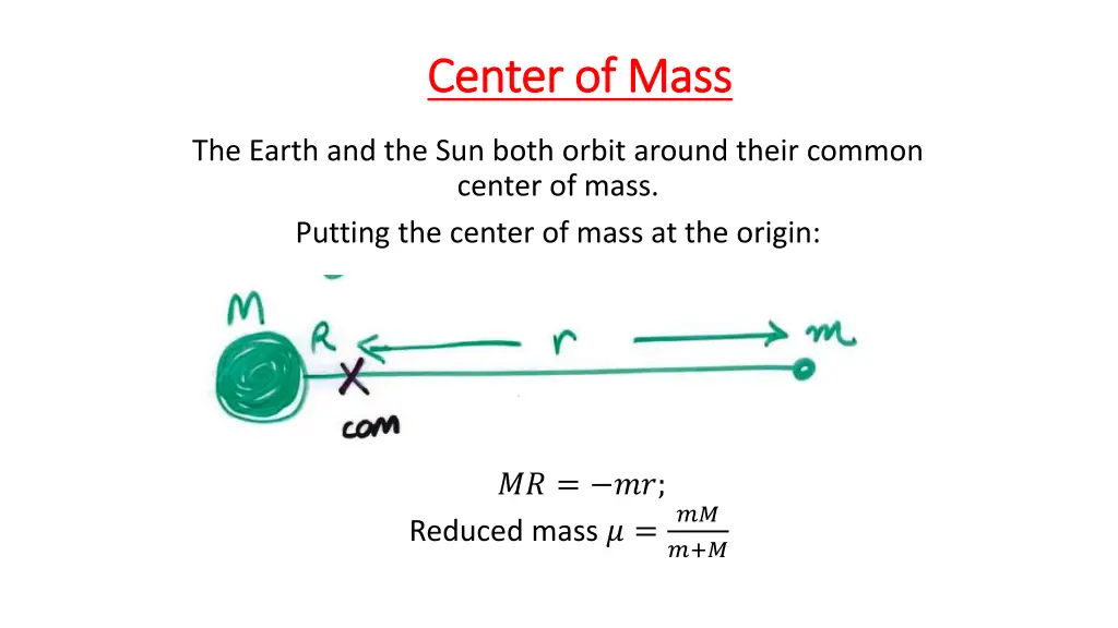 center of mass center of mass